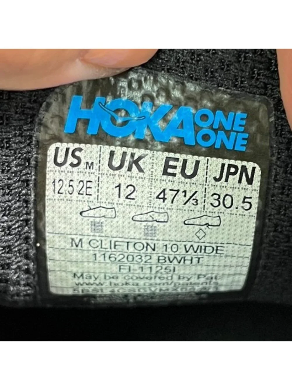 Hoka One One Clifton 10 Mens Size 12.5EE Black Athletic Running Shoes Sneakers